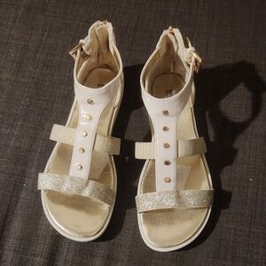 White and Gold Sandals